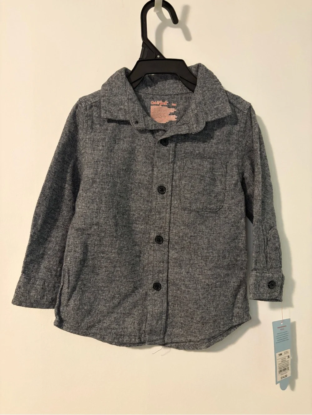 Kids' Heather Gray Button-Up Jacket Shirt